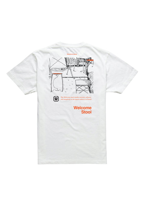 "The Welcome Stool"  - Cotton Tee in White